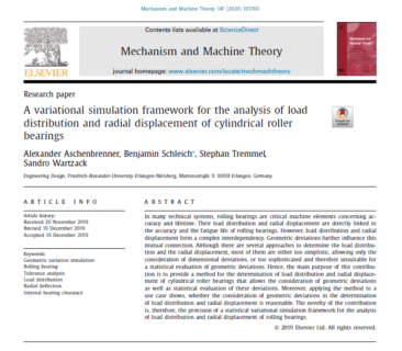 Zum Artikel "Statistisches Framework zur Toleranzanalyse von Zylinderrollenlagern veröffentlicht"