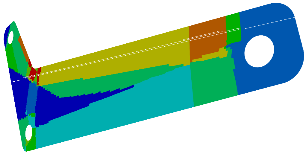 Simulation und Optimierung eines Bauteils.